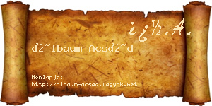 Ölbaum Acsád névjegykártya